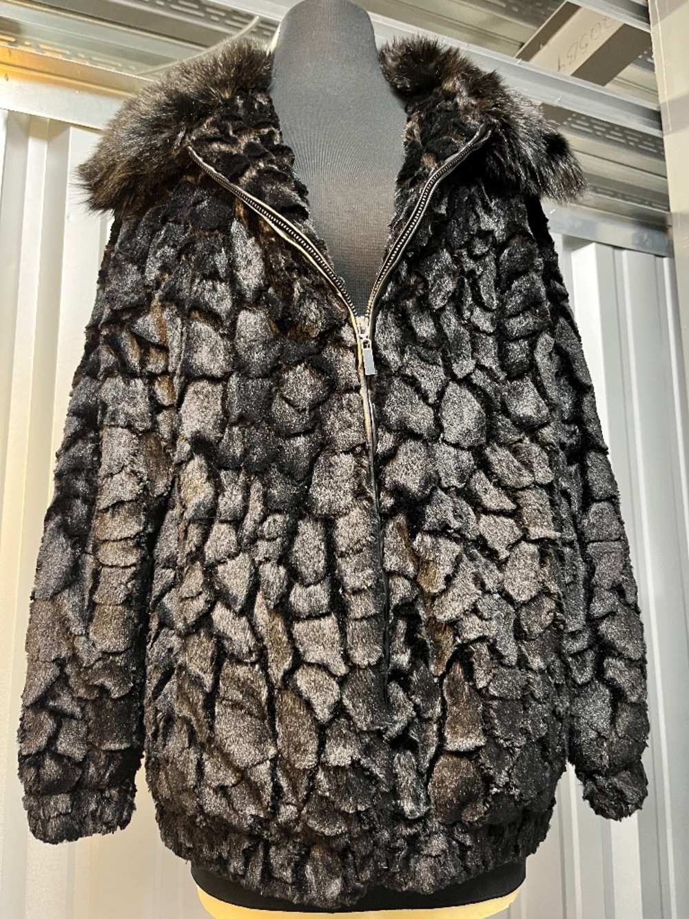 Adrienne Landau Faux Fur Coat Size M